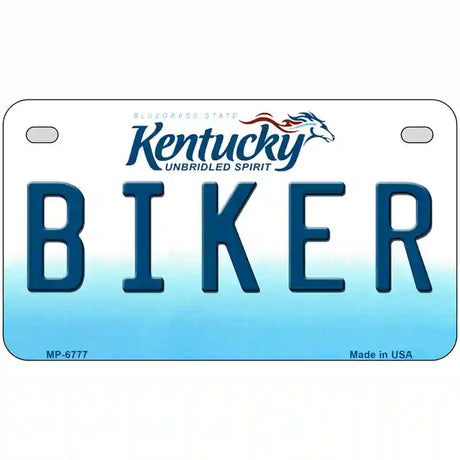 Biker Kentucky Novelty Metal License Plate 7" x 4" (MP)