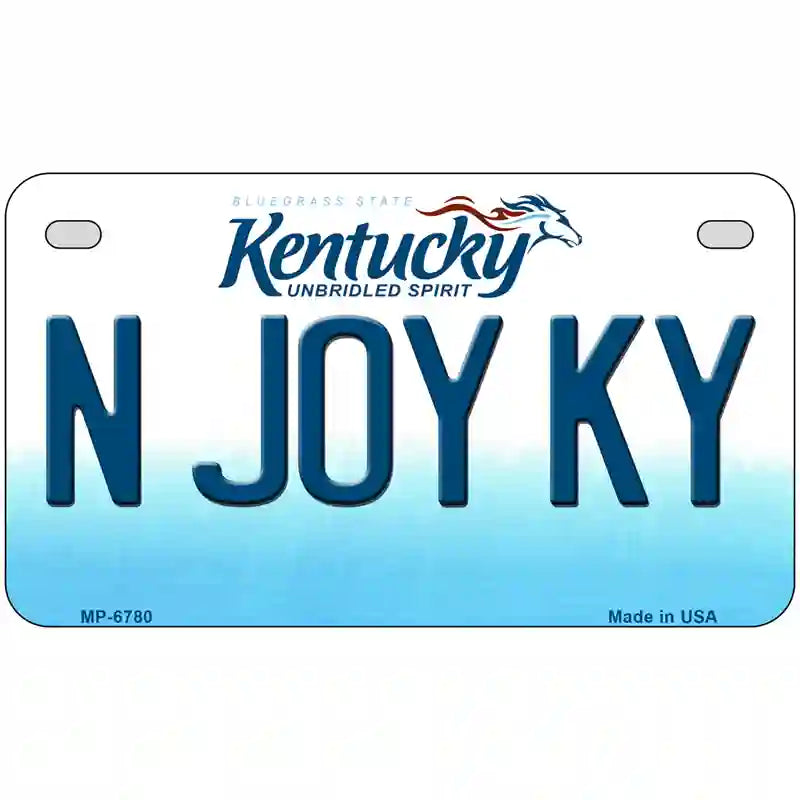 N Joy Kentucky Novelty Metal License Plate 7" x 4" (MP)