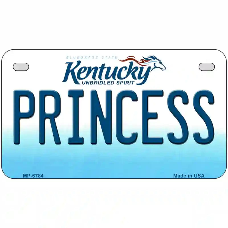 Princess Kentucky Novelty Metal License Plate 7" x 4" (MP)