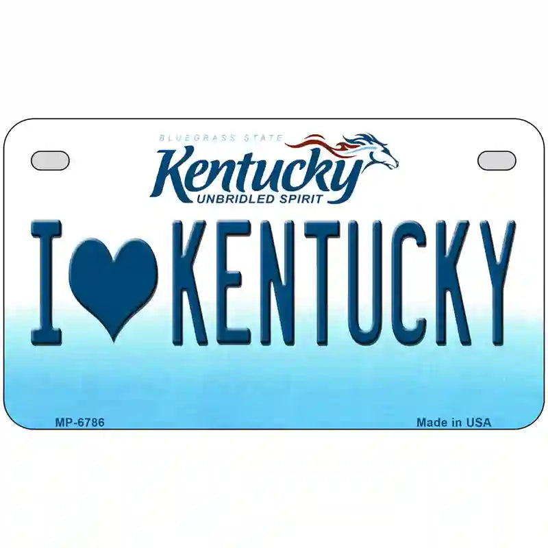 I Love Kentucky Novelty Metal License Plate 7" x 4" (MP)