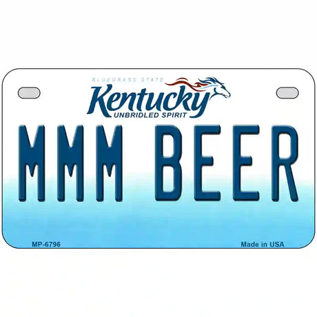 MMM Beer Kentucky Novelty Metal License Plate 7" x 4" (MP)