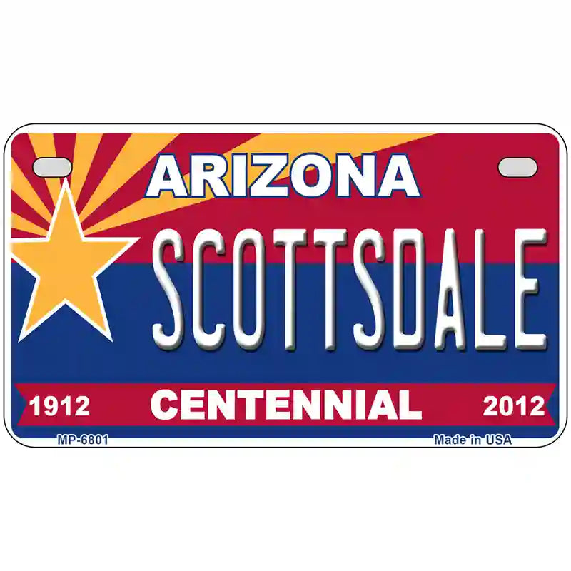 Arizona Centennial Scottsdale Novelty Metal License Plate 7" x 4" (MP)