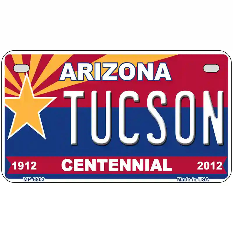 Arizona Centennial Tucson Novelty Metal License Plate 7" x 4" (MP)