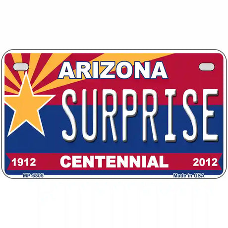 Arizona Centennial Surprise Novelty Metal License Plate 7" x 4" (MP)