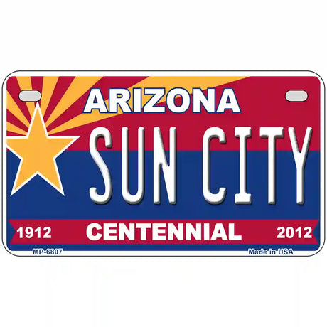 Arizona Centennial Sun City Novelty Metal License Plate 7" x 4" (MP)