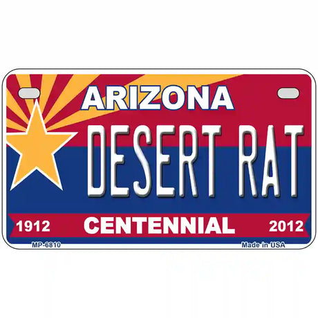 Arizona Centennial Desert Rat Novelty Metal License Plate 7" x 4" (MP)