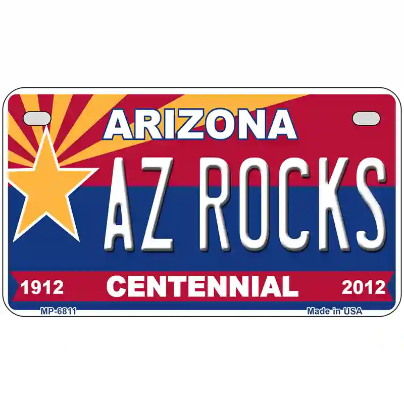 Arizona Centennial Az Rocks Novelty Metal License Plate 7" x 4" (MP)