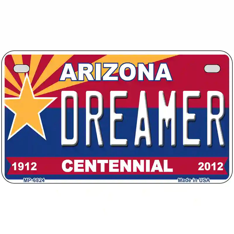 Arizona Centennial Dreamer Novelty Metal License Plate 7" x 4" (MP)