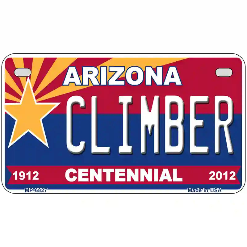 Arizona Centennial Climber Novelty Metal License Plate 7" x 4" (MP)