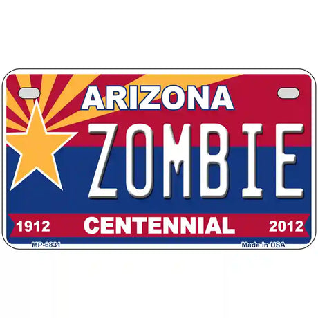 Arizona Centennial Zombie Novelty Metal License Plate 7" x 4" (MP)