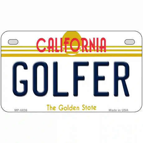 Golfer California Novelty Metal License Plate 7" x 4" (MP)