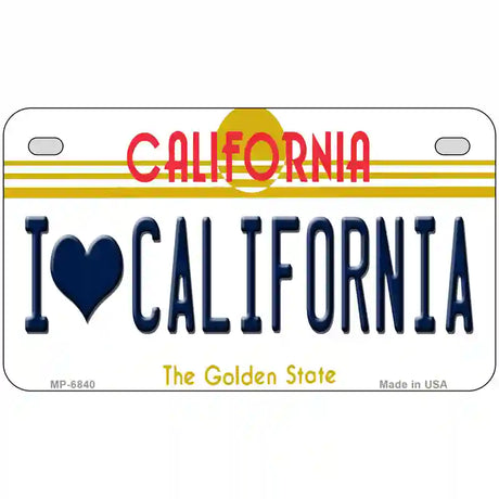 I Love California Novelty Metal License Plate 7" x 4" (MP)