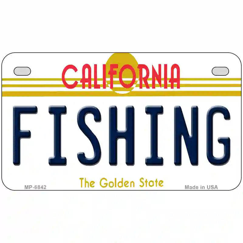 Fishing California Novelty Metal License Plate 7" x 4" (MP)