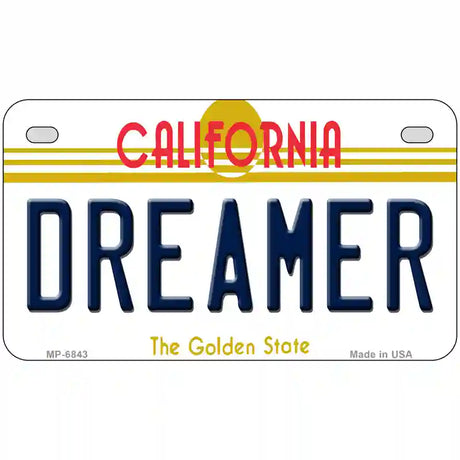 Dreamer California Novelty Metal License Plate 7" x 4" (MP)