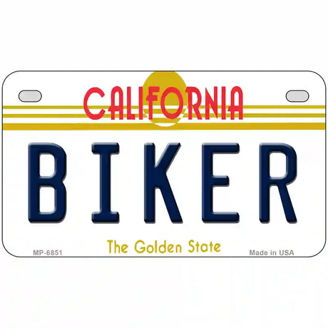 Biker California Novelty Metal License Plate 7" x 4" (MP)