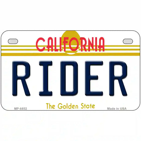 Rider California Novelty Metal License Plate 7" x 4" (MP)