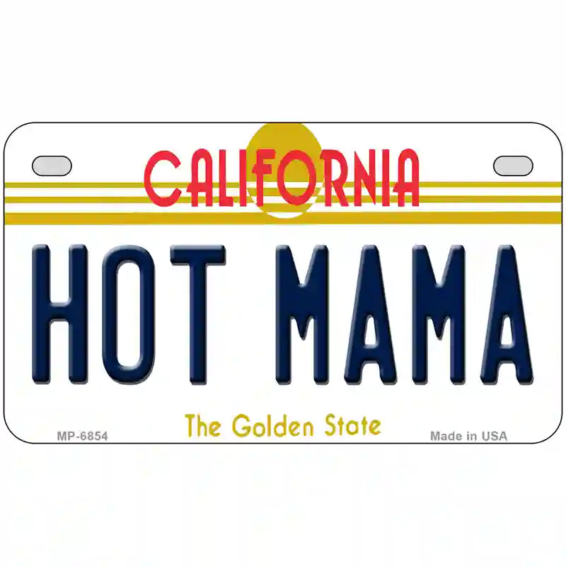 Hot Mama California Novelty Metal License Plate 7" x 4" (MP)