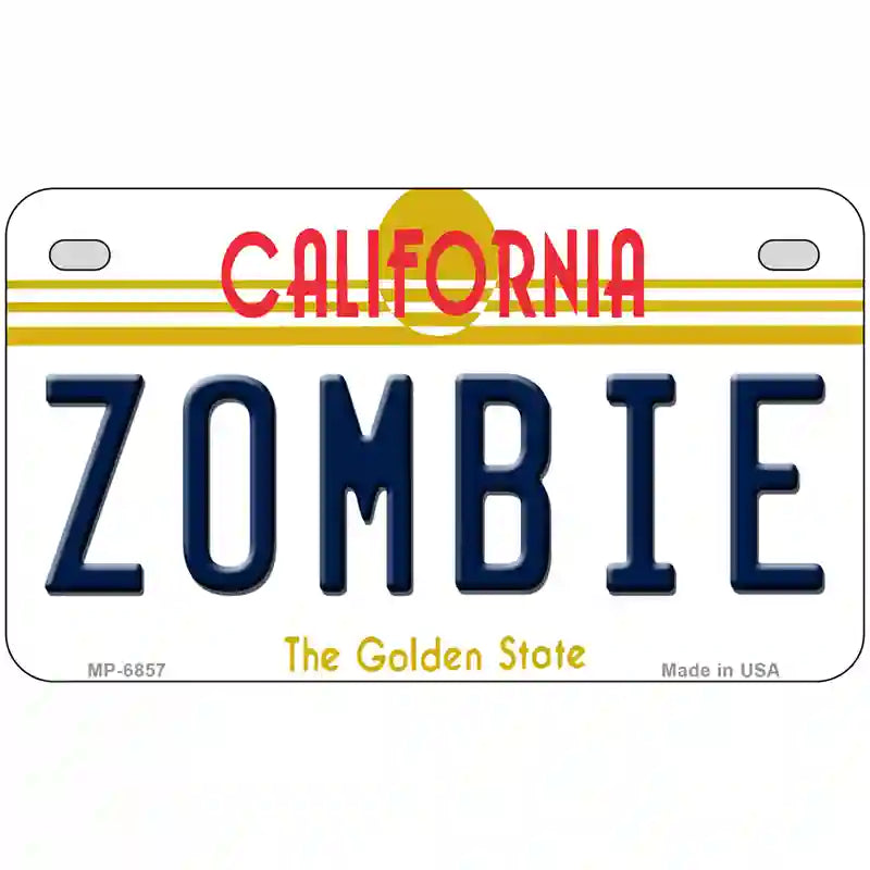 Zombie California Novelty Metal License Plate 7" x 4" (MP)