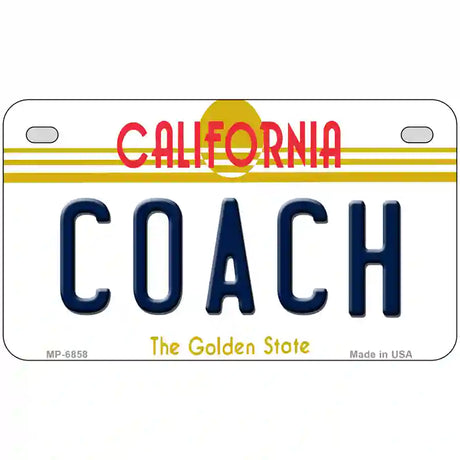 Coach California Novelty Metal License Plate 7" x 4" (MP)