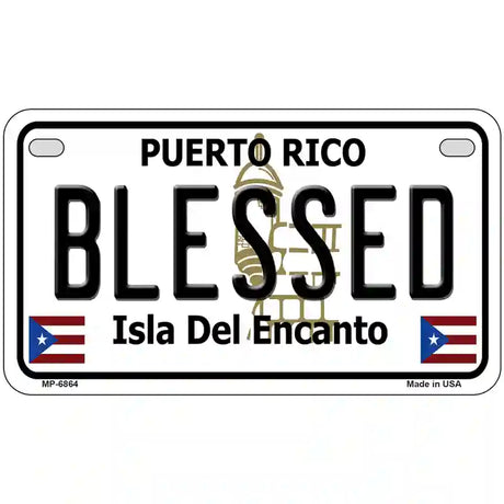 Blessed Puerto Rico Metal Novelty License Plate 7" x 4" (MP)