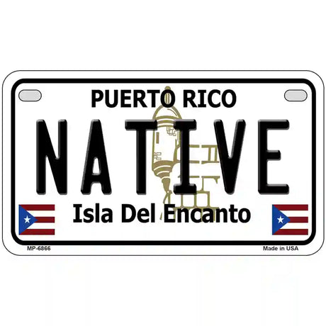 Native Puerto Rico Metal Novelty License Plate 7" x 4" (MP)