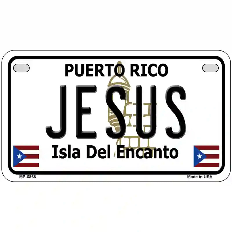 Jesus Puerto Rico Metal Novelty License Plate 7" x 4" (MP)