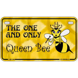 Queen Bee Yellow Metal Novelty License Plate 7" x 4" (MP)