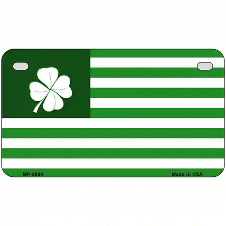 Green Shamrock Flag Metal Novelty License Plate 7" x 4" (MP)