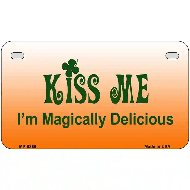 Kiss Me Metal Novelty License Plate 7" x 4" (MP)