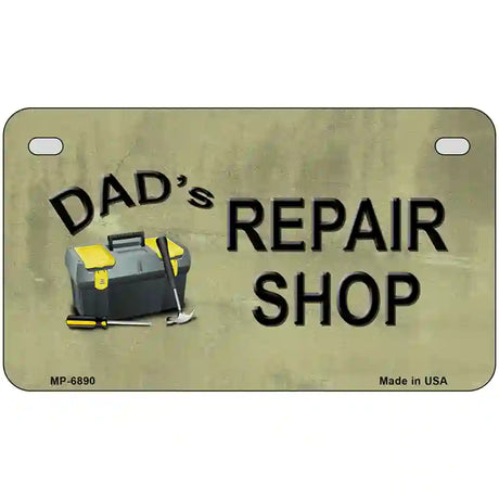 Dads Repair Shop Metal Novelty License Plate 7" x 4" (MP)