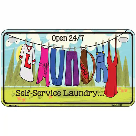 Laundry Self Service Novelty Metal License Plate 7" x 4" (MP)