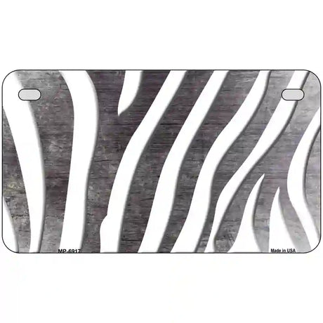 Black White Zebra Oil Rubbed Metal Novelty License Plate 7" x 4" (MP)