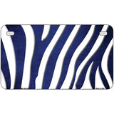 Blue White Zebra Oil Rubbed Metal Novelty License Plate 7" x 4" (MP)