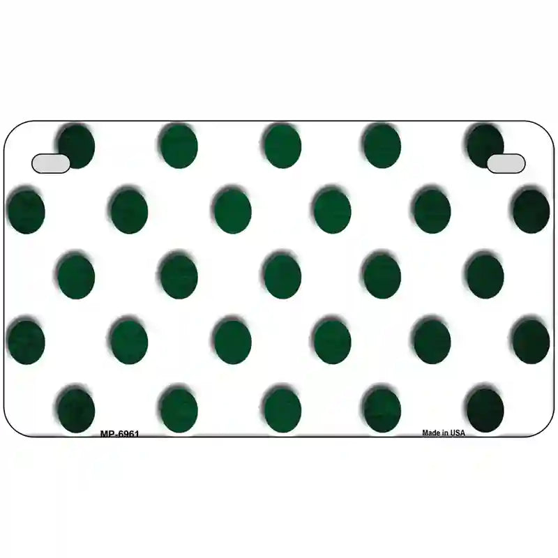 Green White Dots Oil Rubbed Metal Novelty License Plate 7" x 4" (MP)