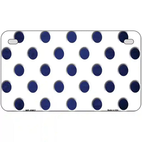 Blue White Dots Oil Rubbed Metal Novelty License Plate 7" x 4" (MP)