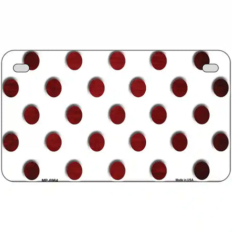 Red White Dots Oil Rubbed Metal Novelty License Plate 7" x 4" (MP)