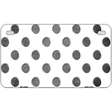 Gray White Dots Oil Rubbed Metal Novelty License Plate 7" x 4" (MP)