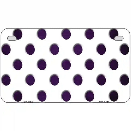 Purple White Dots Oil Rubbed Metal Novelty License Plate 7" x 4" (MP)