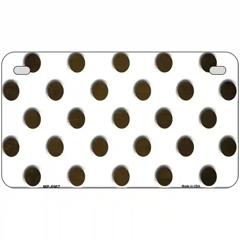 Brown White Dots Oil Rubbed Metal Novelty License Plate 7" x 4" (MP)