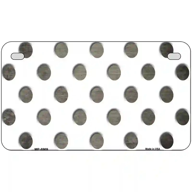 Tan White Dots Oil Rubbed Metal Novelty License Plate 7" x 4" (MP)