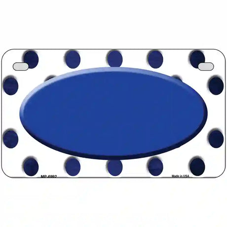 Blue White Dots Oval Oil Rubbed Metal Novelty License Plate 7" x 4" (MP)