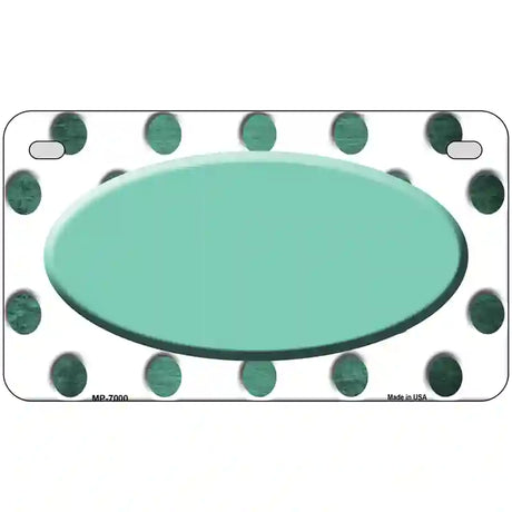 Mint White Dots Oval Oil Rubbed Metal Novelty License Plate 7" x 4" (MP)