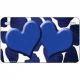 Blue White Hearts Giraffe Oil Rubbed Metal Novelty License Plate 7" x 4" (MP)