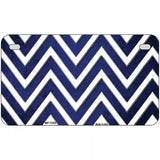 Blue White Chevron Oil Rubbed Metal Novelty License Plate 7" x 4" (MP)