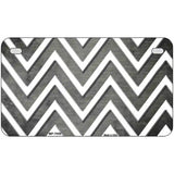 Gray White Chevron Oil Rubbed Metal Novelty License Plate 7" x 4" (MP)