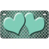 Mint White Quatrefoil Hearts Oil Rubbed Metal Novelty License Plate 7" x 4" (MP)