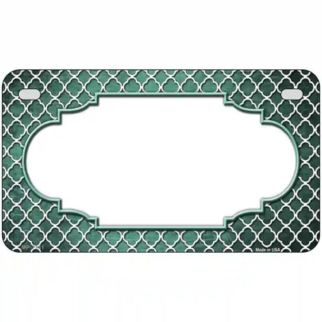 Mint White Quatrefoil Scallop Oil Rubbed Metal Novelty License Plate 7" x 4" (MP)