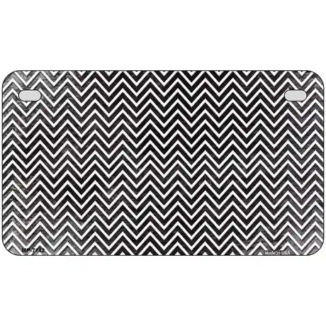 Black White Small Chevron Oil Rubbed Metal Novelty License Plate 7" x 4" (MP)