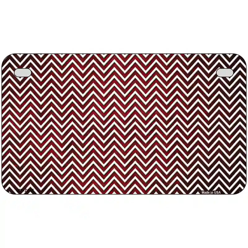 Red White Small Chevron Oil Rubbed Metal Novelty License Plate 7" x 4" (MP)