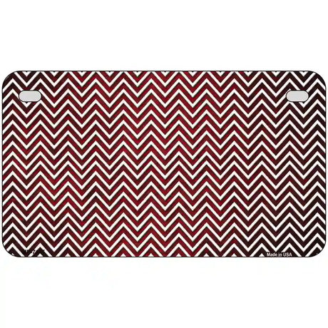 Red White Small Chevron Oil Rubbed Metal Novelty License Plate 7" x 4" (MP)